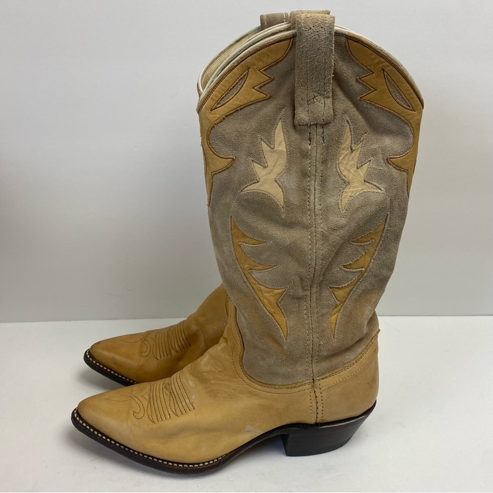 Dan Post Tan Suede Leather Cowboy Western Boots Pointed Toe women’s 6.5 14036